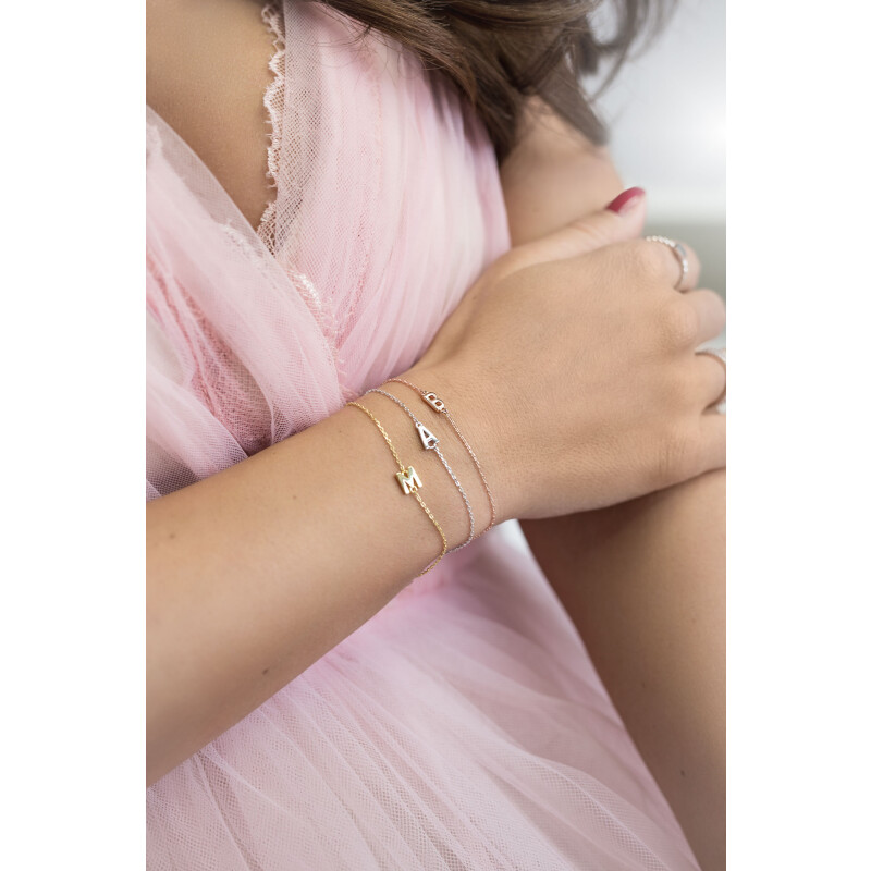 R - Silber "Letters with Love" Buchstabenarmband " 925er Sterlingsilber rhodiniert