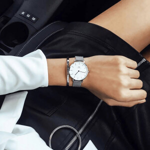DW | 28MM S/S White PETITE STERLING
